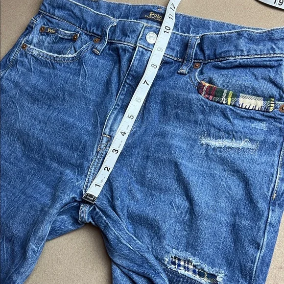 Polo Ralph Lauren Slim Tapered Boyfriend Patchwork Jeans - Picture 10 of 16